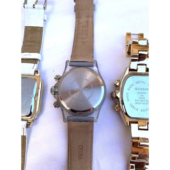 Lot 4 Gossip Quartz Multifunction Watches Day Date 24 Hour Gold Tone Rhinestone - Picture 8 of 11